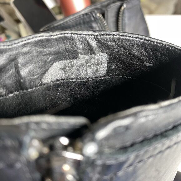 Sam Edelman Heel Ankle Boot‎ Womens 6.5M Black Lea Punk Goth Edgy Classic Chic - Picture 11 of 14